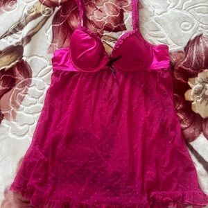 Y2K Rampage Hot Pink Lace Chemise